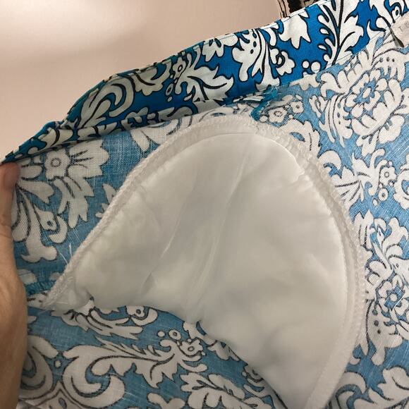 Vintage Tweeds Linen 3/4 Sleeve Tunic Top 1X Shoulder Pads Button Front V Neck - Picture 8 of 15